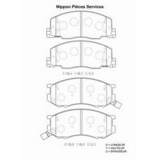 T360A94 NPS Комплект тормозных колодок, дисковый тормоз