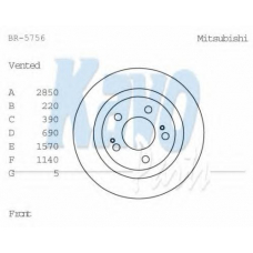 BR-5756 KAVO PARTS Тормозной диск