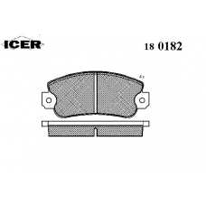 180182 ICER Комплект тормозных колодок, дисковый тормоз