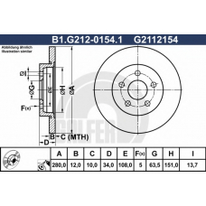 B1.G212-0154.1 GALFER Тормозной диск