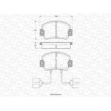 363702160172 MAGNETI MARELLI Комплект тормозных колодок, дисковый тормоз