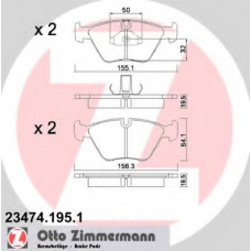 23474.195.1 ZIMMERMANN Комплект тормозных колодок, дисковый тормоз