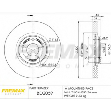 BD-2059 FREMAX Тормозной диск