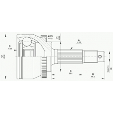 CVJ5597.10 OPEN PARTS Шарнирный комплект, приводной вал