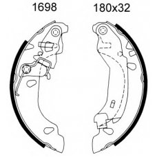 01698 BSF Комплект тормозных колодок