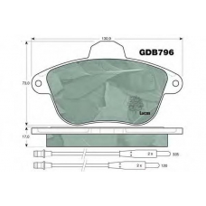 GDB796 TRW Комплект тормозных колодок, дисковый тормоз