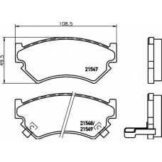 8DB 355 016-321 HELLA Комплект тормозных колодок, дисковый тормоз