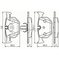 0 986 494 286 BOSCH Комплект тормозных колодок, дисковый тормоз