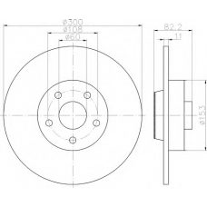 8DD 355 115-321 HELLA Тормозной диск