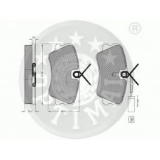 9846 OPTIMAL Комплект тормозных колодок, дисковый тормоз