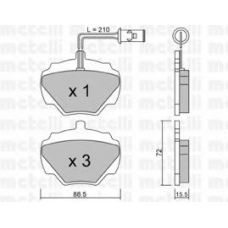 22-0353-1 METELLI Комплект тормозных колодок, дисковый тормоз