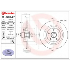 08.A239.27 BREMBO Тормозной диск