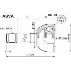 NS-23 ASVA Шарнирный комплект, приводной вал