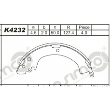 K4232 ASIMCO Комплект тормозных колодок