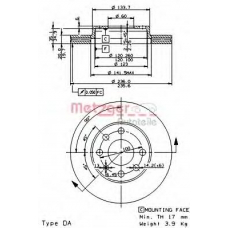 20238 E METZGER Тормозной диск