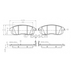 0 986 TB3 140 BOSCH Комплект тормозных колодок, дисковый тормоз