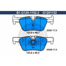 B1.G120-1152.2 GALFER Комплект тормозных колодок, дисковый тормоз