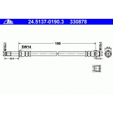 24.5137-0190.3 ATE Тормозной шланг