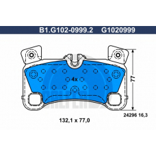 B1.G102-0999.2 GALFER Комплект тормозных колодок, дисковый тормоз