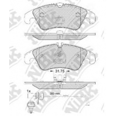 PN0477W NiBK Комплект тормозных колодок, дисковый тормоз