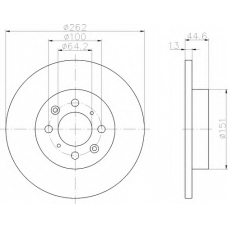 8DD 355 105-861 HELLA Тормозной диск