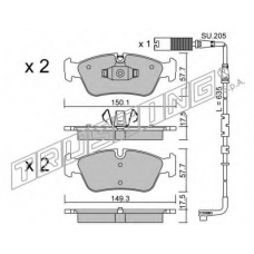 656.0W TRUSTING Комплект тормозных колодок, дисковый тормоз