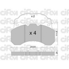 822-588-0 CIFAM Комплект тормозных колодок, дисковый тормоз