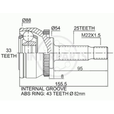 OJ-1498 InterParts Шарнирный комплект, приводной вал