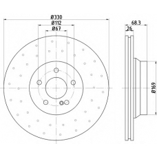 8DD 355 121-681 HELLA Тормозной диск