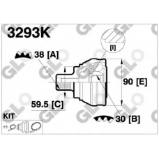 3293K GLO Шарнирный комплект, приводной вал
