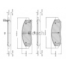 F 03B 150 151 BOSCH Комплект тормозных колодок, дисковый тормоз