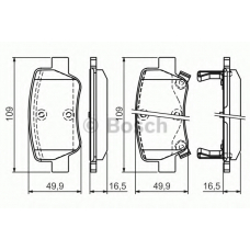 0 986 494 403 BOSCH Комплект тормозных колодок, дисковый тормоз