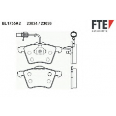 BL1755A2 FTE Комплект тормозных колодок, дисковый тормоз