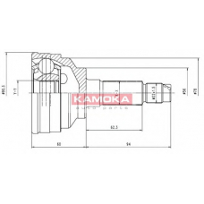 6558 KAMOKA Шарнирный комплект, приводной вал