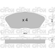 822-748-0 CIFAM Комплект тормозных колодок, дисковый тормоз