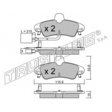 145.2 TRUSTING Комплект тормозных колодок, дисковый тормоз