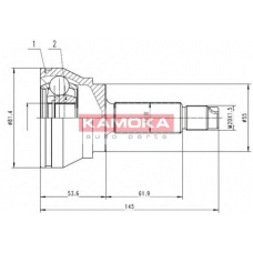 7350 KAMOKA Шарнирный комплект, приводной вал