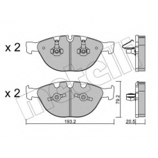 22-0772-0 METELLI Комплект тормозных колодок, дисковый тормоз