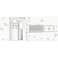 CVJ5587.10 OPEN PARTS Шарнирный комплект, приводной вал