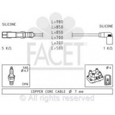 4.9590 FACET Комплект проводов зажигания