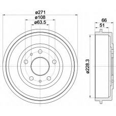 8DT 355 300-661 HELLA Тормозной барабан