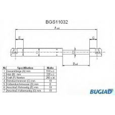 BGS11032 BUGIAD Газовая пружина, капот