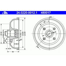 24.0220-0012.1 ATE Тормозной барабан