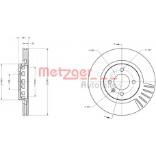 6110337 METZGER Тормозной диск