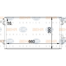 8FC 351 300-344 HELLA Конденсатор, кондиционер