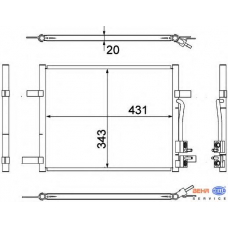 8FC 351 304-791 HELLA Конденсатор, кондиционер