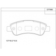 KD77680 ASIMCO Комплект тормозных колодок, дисковый тормоз