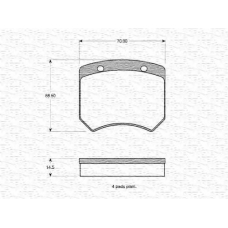 363702160998 MAGNETI MARELLI Комплект тормозных колодок, дисковый тормоз