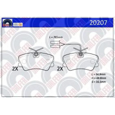 20207 GALFER Комплект тормозных колодок, дисковый тормоз