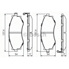 0 986 494 571 BOSCH Комплект тормозных колодок, дисковый тормоз